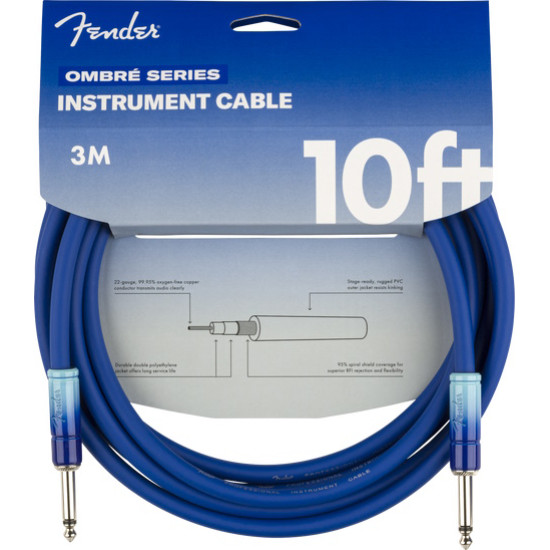 Fender Ombré Instrument Cable Straight/Straight 10 foot Belair Blue