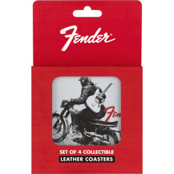 Fender Vintage Ads 4Pk Coaster Set Black and White