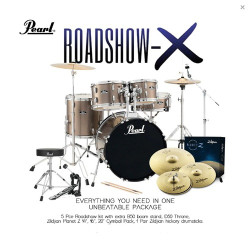 Pearl Roadshow-X 22inch Fusion Plus Drum Kit Package Bronze Metallic with Hardware Throne and Cymbals