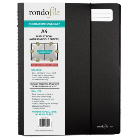 Rondofile 20 Black A4 Sheet Music Display Holder